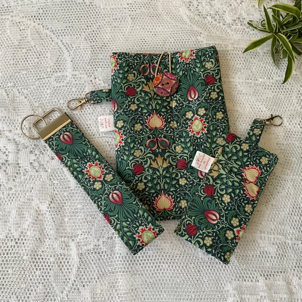 William Morris “Persian” Phone Cover,Wristlet or Key Fob Chapstick Holder