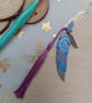 Wooden Feather Dreamcatcher design bookmark 