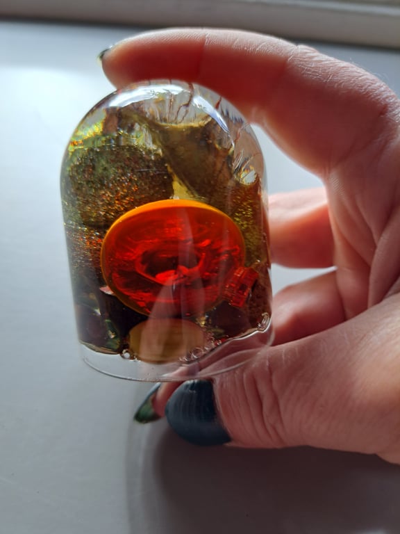 Unique Handmade Gift: 2 Resin Domes with LED Light (Christmas Decor)