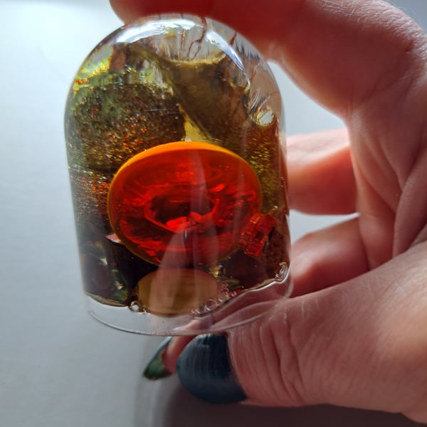 Unique Handmade Gift: 2 Resin Domes with LED Light (Christmas Decor)