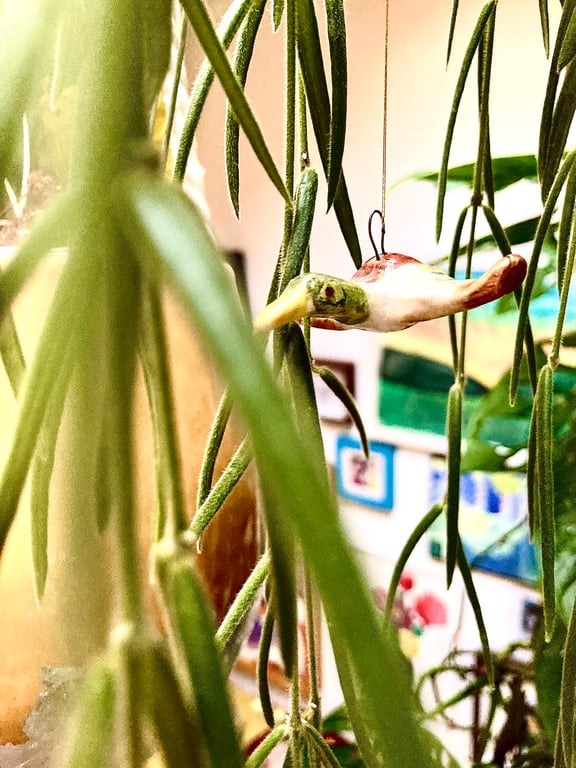 Hanging ceramic duck