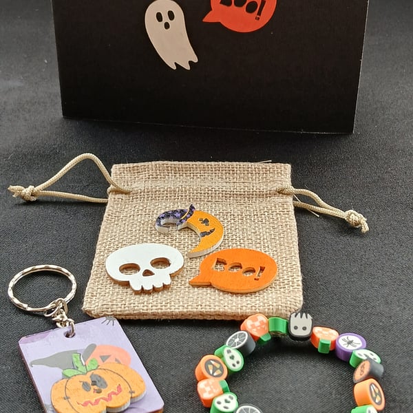 Handmade Halloween bracelet and keyring 