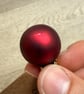 Frosted Dark Red Glass Bauble Earrings - Upcycled from Secondhand Finds - Image 3