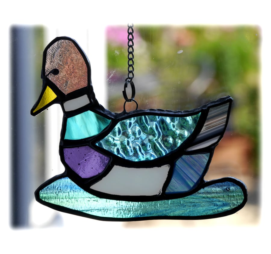 Duck Suncatcher Stained Glass Mallard Quack 029