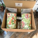 Grow your own herbs gift set indoor house planters sage green woodland animal 