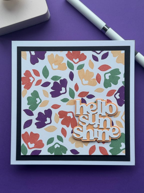 6”x6” cards. Hello sunshine’s using different backgrounds 