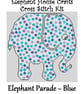 Elephant Parade Cross Stitch Kit Blue Size Approx 7" x 7"  14 Count Aida
