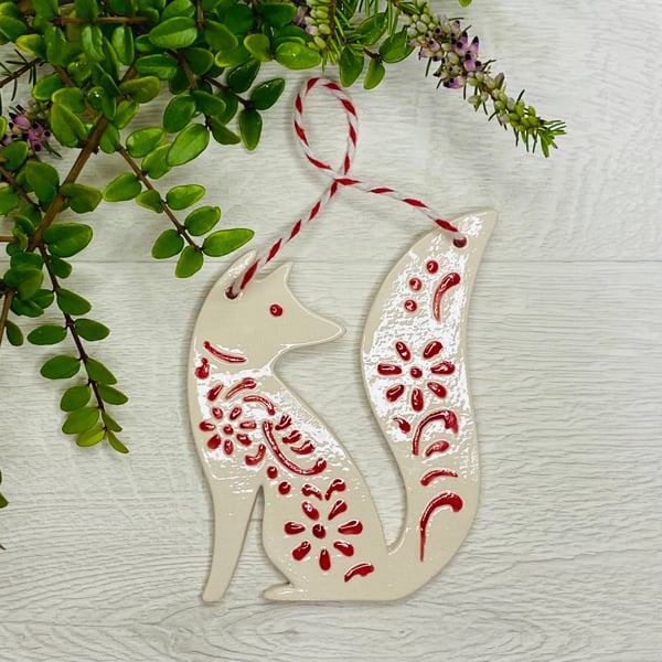 Ceramic fox decoration