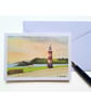 Blank greetings card Smeatons Tower Plymouth Hoe from original painting  size A6