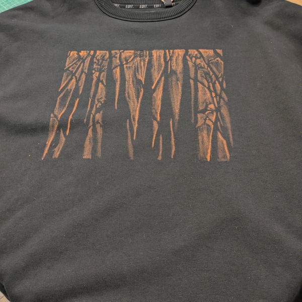 Hand painted sweatshirt forest design 