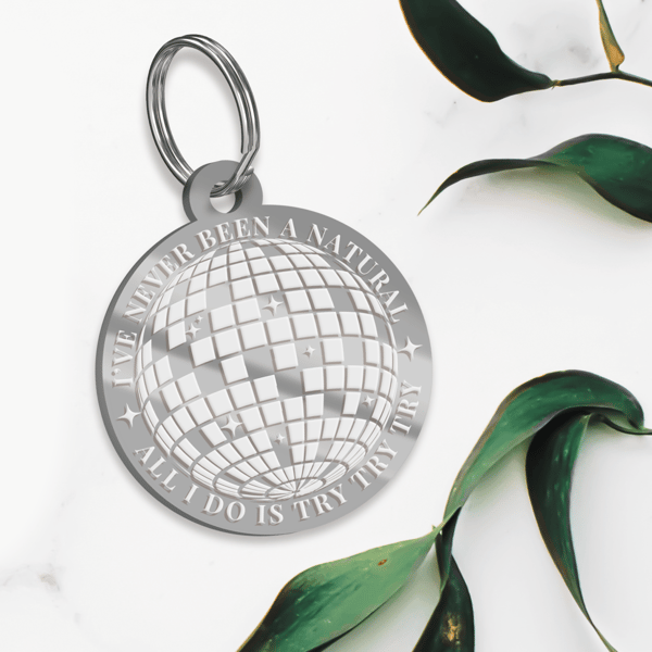Never Been A Natural - Keyring: Girly Disco Ball Accessory, Mirrorball Keychain