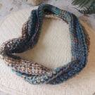 Perfectly Imperfect Crochet Chunky Infinity Scarf Cowl 'Mocha Mousse'