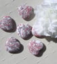 6 Red Spider Jasper Solid Gemstone Polished Hearts - 20mm - Chakra Crafting