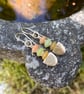 9ct gold earrings with matte spring coloured beads - Image 1