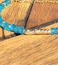 Neon Apatite Bracelet with feature Gold Bar. Handmade - Image 4