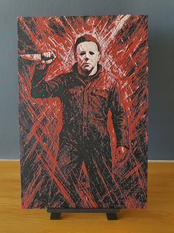 Michael Myers Halloween Hueforge Portrait 3D Printed Artwork Print 