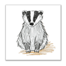 Badger Art Print Wall Decor Kids Style Drawing Square 12x12 