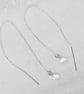 Sterling Silver Crystal Quartz Drop Threader Earrings