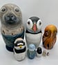 Sea and shore, grey seal and friends animal nesting dolls - Image 1