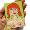 ACEO Female Woman Portrait Painting Red Ginger Auburn Hair Miniature Artwork