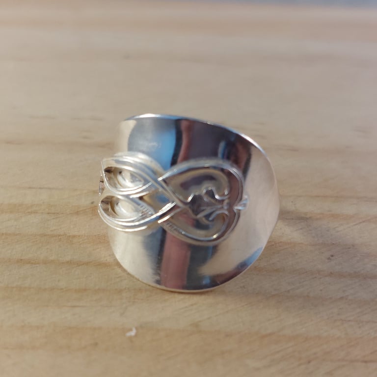 Upcycled Sterling Silver Branch Wrap Saddle Spoon Adjustable Ring (SKU130625)