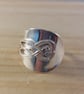 Upcycled Sterling Silver Branch Wrap Saddle Spoon Adjustable Ring (SKU130625)