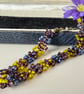 Colourful seed bead daisy chain bracelet with extender chain. - Image 1