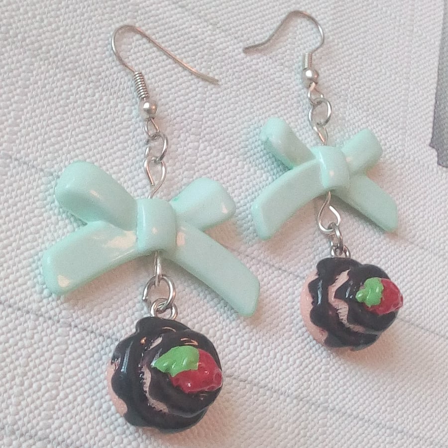Have Your Cake earrings - cake, miniature, Dolls house, cakes, cake charms