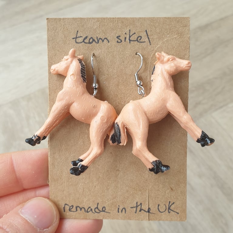 Horse Earrings - Upcycled Vintage Toys