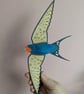 Flying Wooden Wall Hanging Barn Swallows - Hand Painted  - Image 8