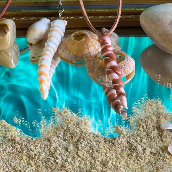 Boho Beach Collection browns & white twist pendant 