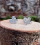 NEW Silver Tree Bark Heart Stud Earrings