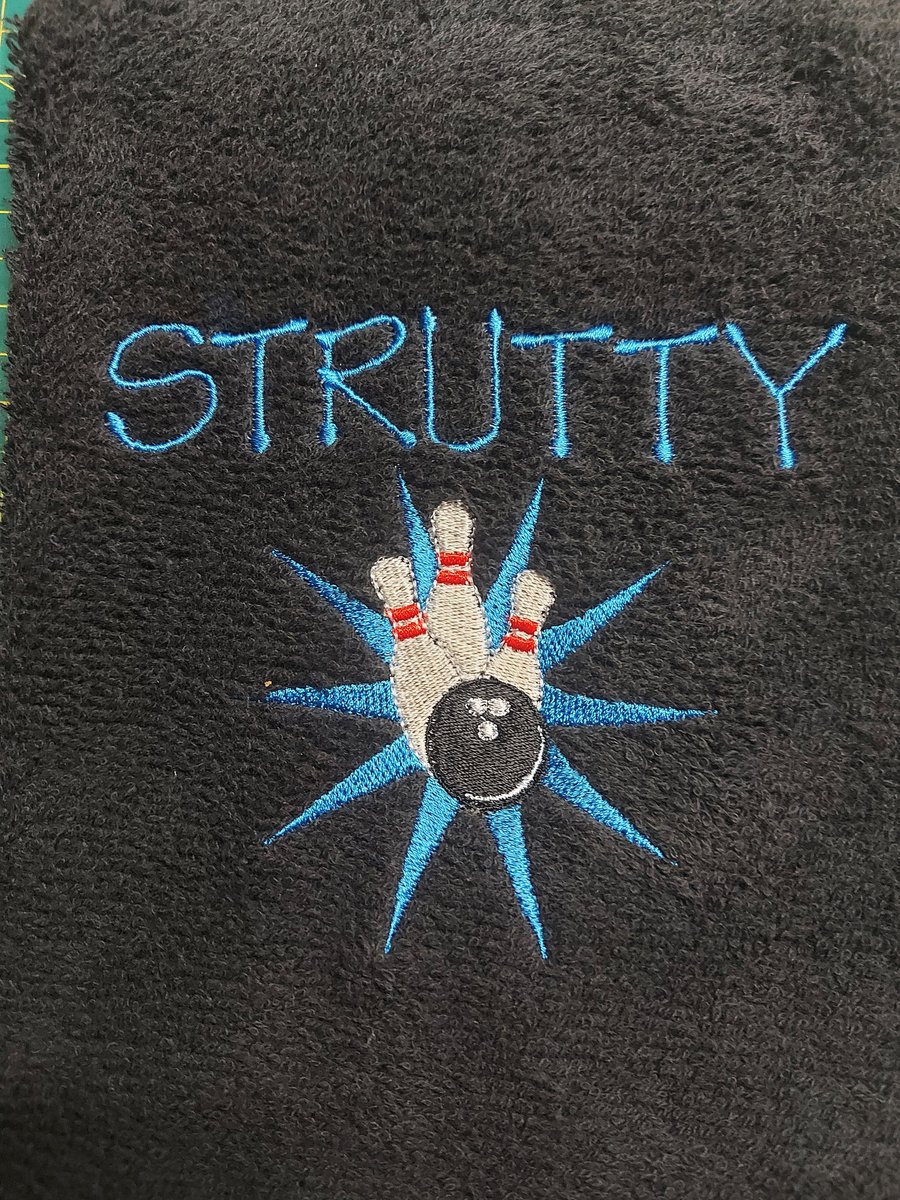 Handmade personalised 10 pin bowling towel great gift Fathers Day, Mothers Day, 