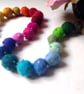 Beaded Felt Ball Garland, Rainbow Colours, Christmas Gift Idea, Party Decor