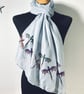 Dragon Scarf Mythical Dragons Delicate Print. Grey. Lightweight