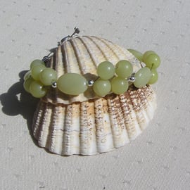 Lemon Jade Gemstone Crystal Beaded Chakra Bracelet "Bridget"