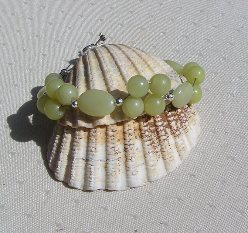 Lemon Jade Gemstone Crystal Beaded Chakra Bracelet "Bridget"
