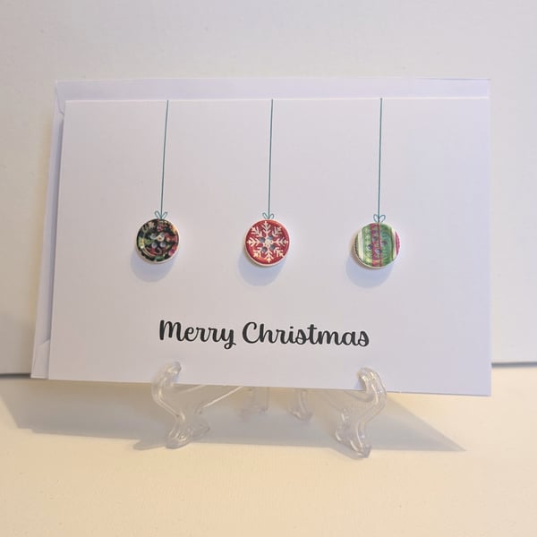 Merry Christmas card Christmas button baubles