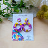 Violet Abstract Meadow Earrings 