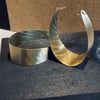 Large botanical brass and gold hoop earrings