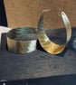 Large botanical brass and gold hoop earrings