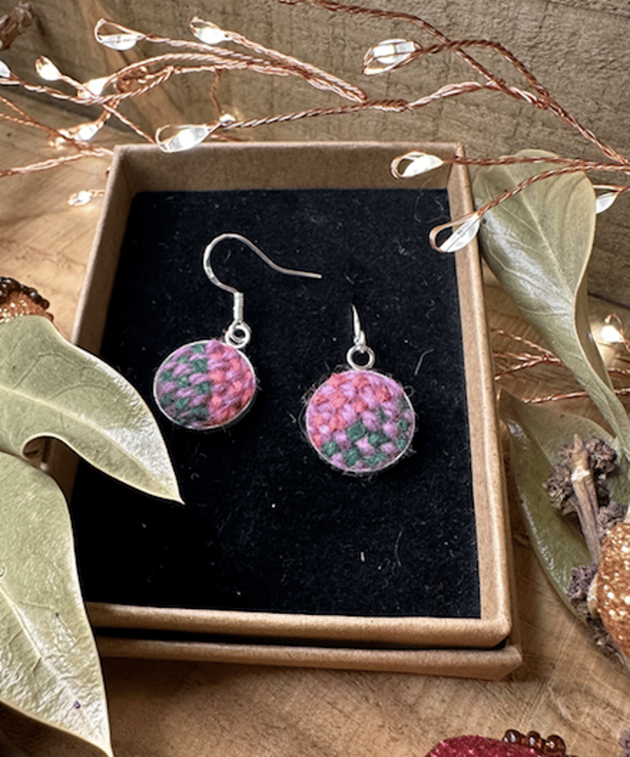 Earrings with 'Autumn at Cotehele' Plaid Hand D... Folksy