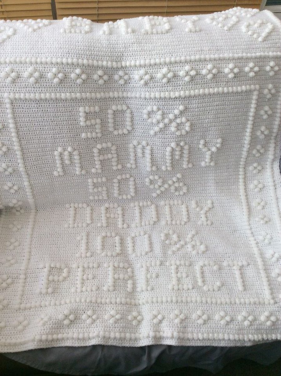 50% mommy, 50% Daddy blanket