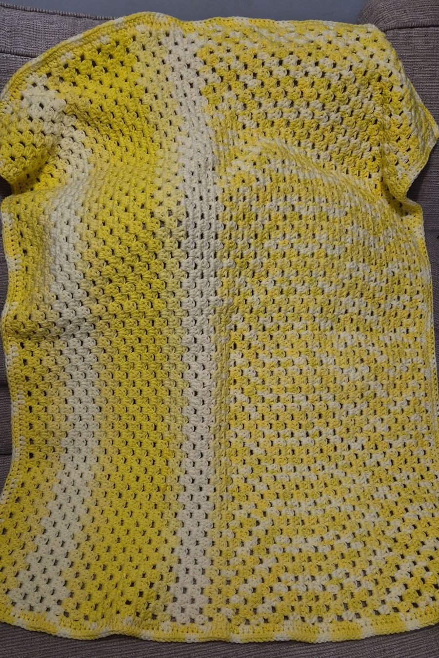 Yellow crochet blanket 