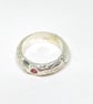 Silver Garnet Ring Chunky  - Image 4