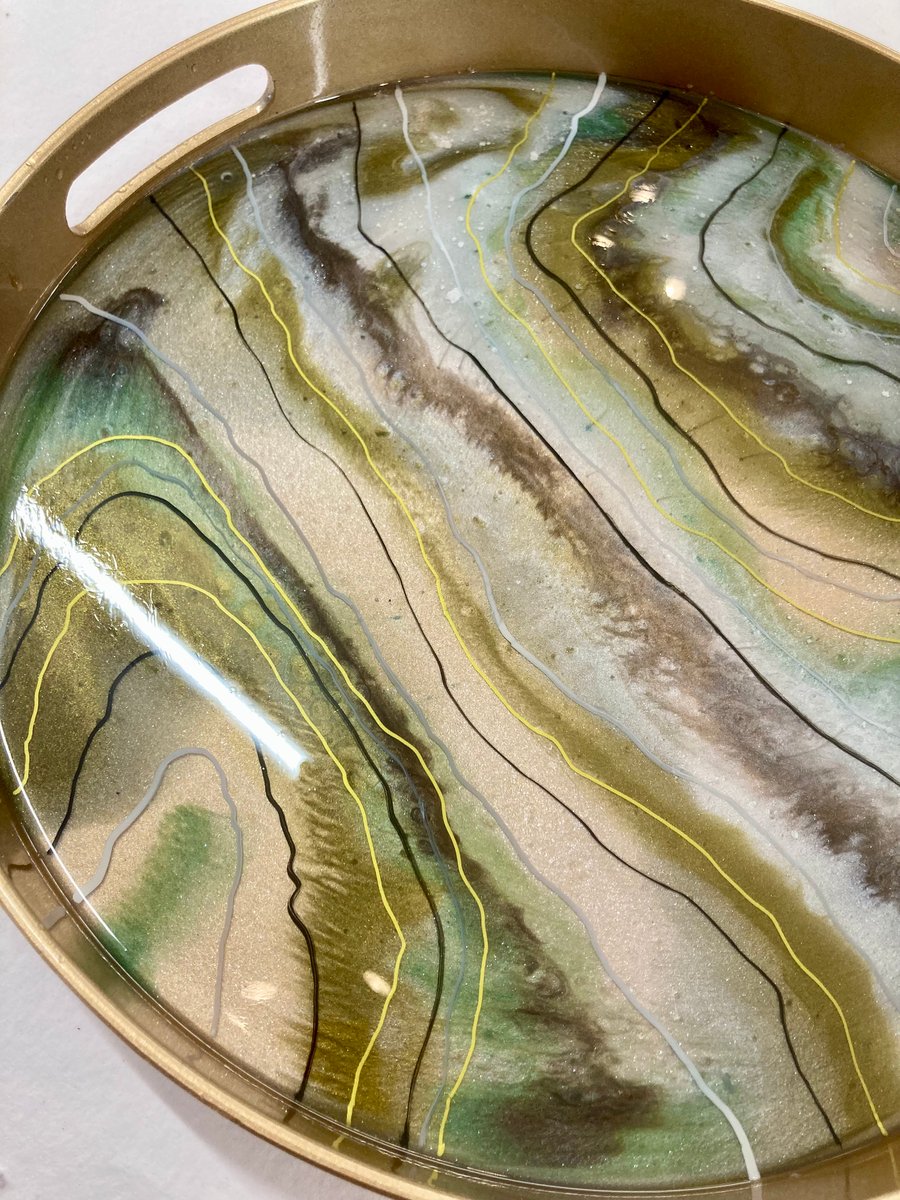 Drinks Tray Alcohol Ink and Resin