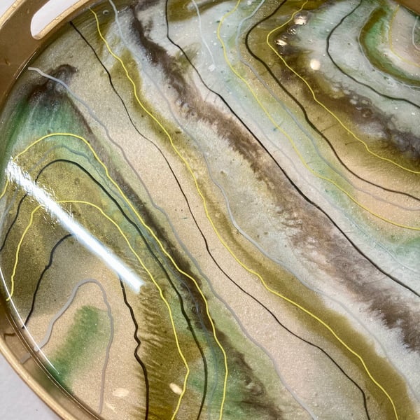 Drinks Tray Alcohol Ink and Resin