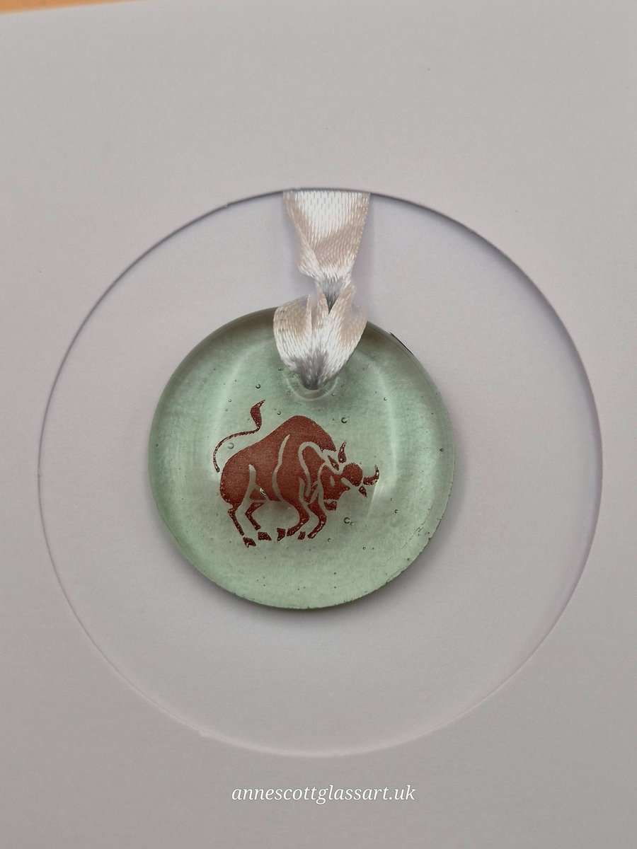 Image of Taurus Fused Glass Card