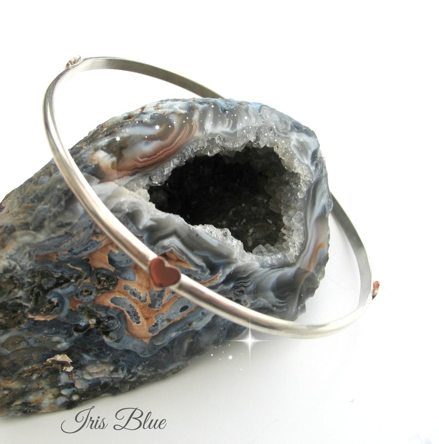 Silver Heart Bracelet,  Wedding