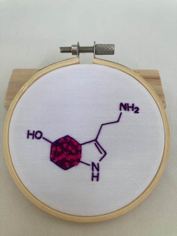 Serotonin mini embroidered wall art